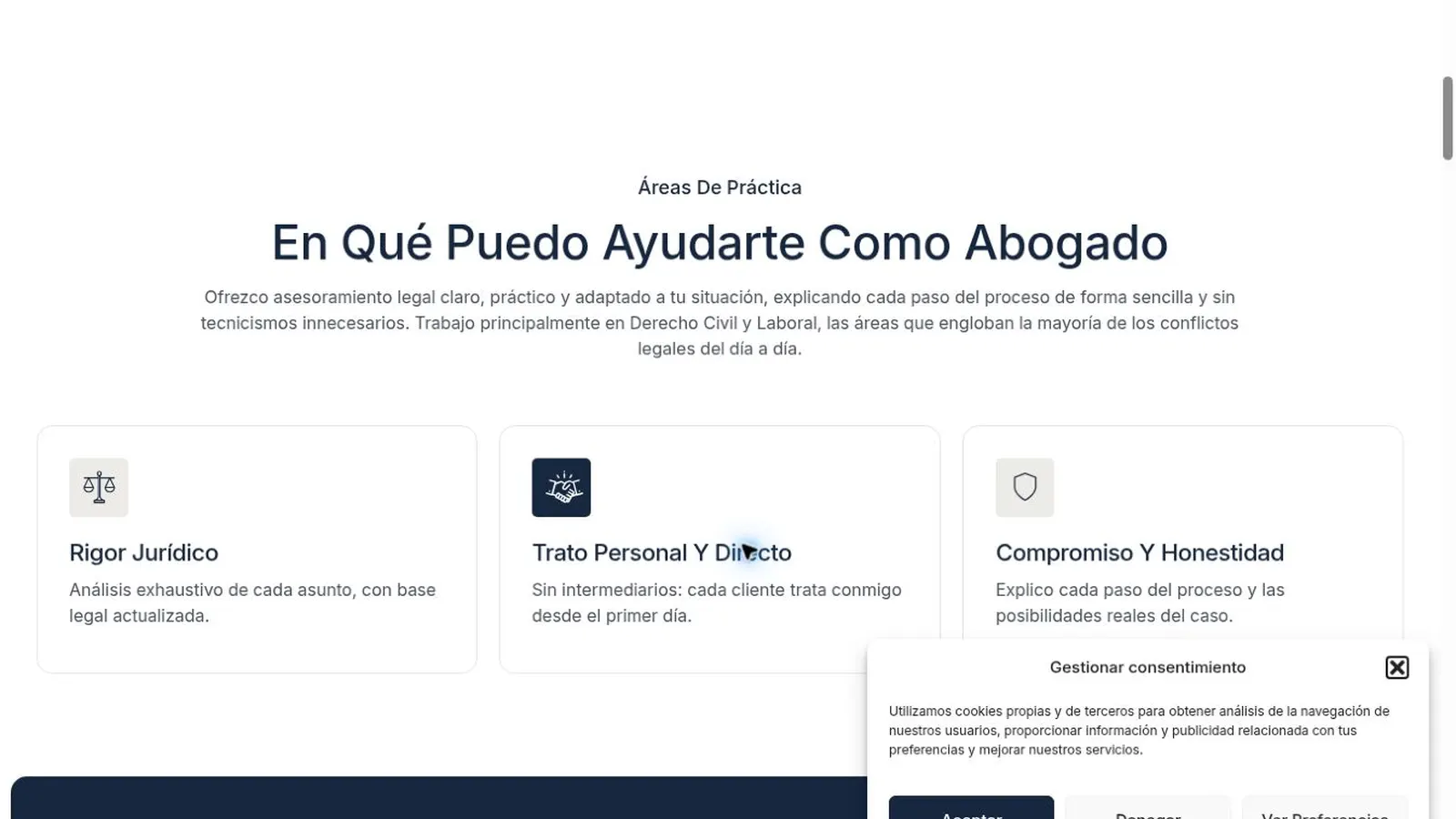 H&V Asesoría Jurídica — imagen 6 del proyecto realizado por A10web
